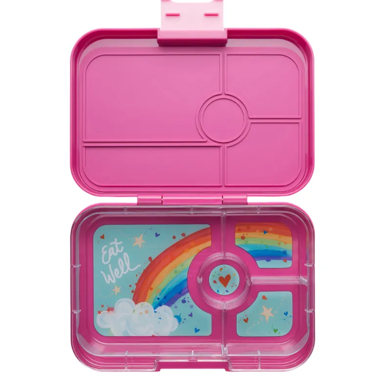 Yumbox XL Lunchbox with 4 Compartments, Tapas - Malibu Purple/ Rainbow Tray